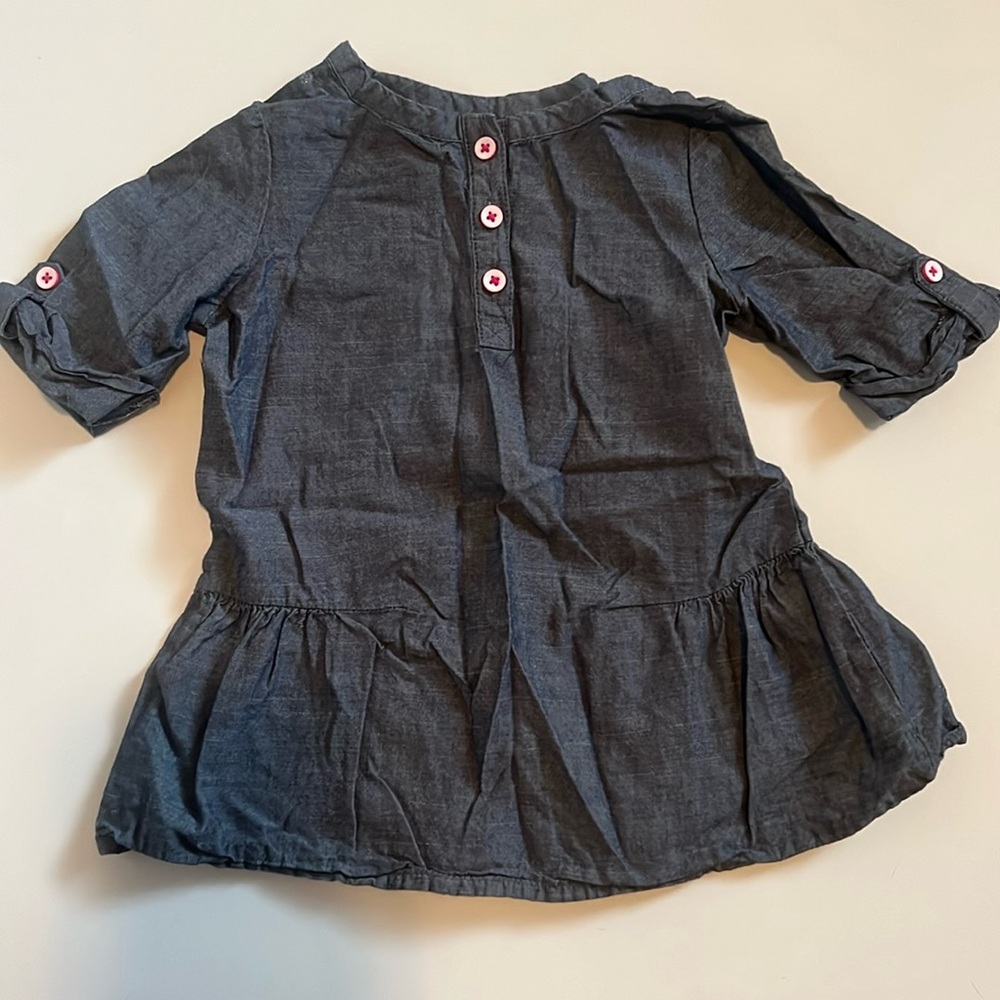 Cat & Jack denim shirt 3/4 sleeves 2T NWOT (washed never worn)